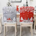 Miniatyrbilde 1 av 5: 2 stk. Jule Spisestuestol Trekk Ornamenter Sett til Jul Red 2pcs