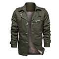 Miniatyrbild 1 av 4: Vårför höst Trenchcoat Herrjackor Casual Ytterkläder Vindjacka Slank Krage Kavajer Army Green L