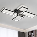 Miniatyrbilde 1 av 10: [3-dagers forsendelse] LED taklamper - Trinnløs dimbar taklampe - 4 rektangler, 90*65cm Black