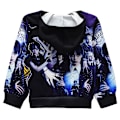 Miniatyrbild 2 av 3: Onsdag Säsong 3D Print Barn Hoodie Dragkedja Rock Långärmad Toppar black 140cm