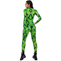 Pikkukuva 3 / 5: Vihreä käärmeen jumpsuit Halloween-jumpsuit eläimen ihokuviolla, tiukka juhla-asu M