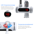 Miniatyrbillede 8 af 10: Elektrisk vandhane med temperaturindikator i rustfrit stål, 360° drejelig, husholdning, digitalt display, 3-sekunders opvarmning