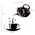 Miniatyrbild 4 av 5: Diy Akryl Kaffe Kopp Tekanna 3d Väggklocka Kök Väggklockor Black