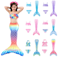 Miniatyrbild 1 av 3: Sjöjungfrustjärtar för simning Flickor Baddräkter Prinsessa Bikini Baddräkt Set för Barn Flickor Barn Simbar Sjöjungfrustjärtsduk #4 140cm
