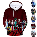 Miniatyrbild 2 av 3: Vuxna My Hero Academia Herr Hoodies Casual 3d Tryckt Sweatshirt Toppar Med Luva B XL