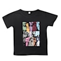Miniatyrbild 1 av 5: Barn Flickor Taylor Swift Cartoon Casual Kortärmad T-Shirt Crew Neck Tee Top Black 150cm
