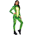 Pikkukuva 4 / 5: Vihreä käärmeen jumpsuit Halloween-jumpsuit eläimen ihokuviolla, tiukka juhla-asu L