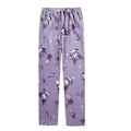 Pikkukuva 1 / 5: Naisten tyttöjen mukavat pyjamat sarjakuva kokopainatus flanelli joulu anime uni pyjamahousut Purple M