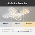 Miniatyrbilde 5 av 8: [3 dagers forsendelse] LED taklamper - Trinnløs dimbar taklampe - 4 rektangler, 90*65cm White