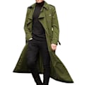 Miniatyrbild 1 av 3: Herr Vinter Varm Lång Trenchcoat Krage Parka Jacka Mode Överrock Ytterkläder Green L