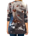 Miniatyrbillede 2 af 4: Jule T-shirts til kvinder Snemand Print Tee Langærmede Pullovers grey XL
