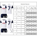Miniatyrbillede 2 af 2: Fodboldtrøjesæt til børn nummer #7 SON Jersey Fodbold Ungdomstræningssæt Fodboldtræningsuniformer 20