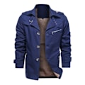 Miniatyrbild 1 av 4: Vårför höst Trenchcoat Herrjackor Casual Ytterkläder Vindjacka Slank Krage Kavajer Blue M