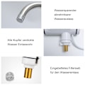 Miniatyrbillede 10 af 10: Elektrisk vandhane med temperaturindikator i rustfrit stål, 360° drejelig, husholdning, digitalt display, 3-sekunders opvarmning