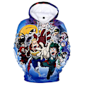Miniatyrbild 1 av 3: Vuxna My Hero Academia Herr Huvtröjor Casual 3D-tryckt Sweatshirt Toppar med Huva D M