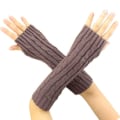 Miniatyrbild 2 av 2: Dam långa rör Twist halvfingerhandskar Modetrendhandskar Bean Paste