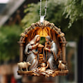 Miniatyrbillede 2 af 4: 7 stk. Julekrybbe Ornamenter, Julepynt til Træer, Julepynt 7PCS