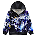 Miniatyrbild 1 av 3: Onsdag Säsong 3D Print Barn Hoodie Dragkedja Rock Långärmad Toppar black 140cm