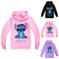 Miniatyrbild 2 av 3: Barn Lilo Stitch Hoodies Jumper Tryck Långärmad Sweatshirt Topp pink 130cm