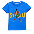 Miniatyrbild 1 av 5: Barn CR7 Ronaldo Tryck Casual T-shirt Pojkar Flickor Kortärmad Tee Toppar Sommar Dark Blue 120cm