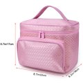 Miniatyrbild 3 av 4: Dames Mode Stor Kosmetisk Makeup Väska Dragkedja Tote Väska Pink 22*16*17cm