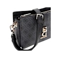 Miniatyrbild 4 av 5: GUESS Darksilver svart axelväska för kvinnor - Zamira Top Zip Axelväska Kol-logo 300567 mörkgrå, svart