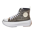 Miniatyrbillede 1 af 5: Høje sneakers til kvinder - Kaporal Christa - Svarte iriserende - Hvide snørebånd og sølv lurex sort 39