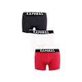 Pikkukuva 1 / 4: 3 kappaleen Kaporal stretch-kangasta boxerit mustana, valkoisena ja punaista. - XL