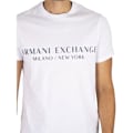 Pikkukuva 4 / 5: T-paita Miehet - ARMANI EXCHANGE - Valkoinen - Rintalogolla - Pyöreä kaula-aukko - Lyhyet hihat Vit jag