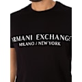 Pikkukuva 4 / 5: T-paita Armani Exchange Musta - Mies - Pyöreä kaula-aukko - Logo rinnassa - Kontrastivärit yksityiskohdat Svart jag