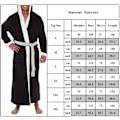 Miniatyrbild 2 av 6: Morgonrock för män Tjock Fleece Varm Hoody Wrap Robe Sovkläder Black L