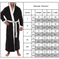 Miniatyrbilde 2 av 6: Morgenkåpe for menn Tykk Fleece Varm Hoody Wrap Robe Nattøy Black 2XL