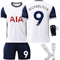 Pikkukuva 5 / 5: 2425 Tottenham Hotspur Kotipelipaita Lyhythihainen Jalkapallopaita - Setti - Nro 7 Son Heung-min 17 Romero 17 + Sukat 20(110-120cm)