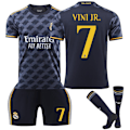 Miniatyrbild 1 av 2: Barn Pojke Vini Jr #7 Fotbollströja Fotbollsträningströjor Toppar Shorts Strumpor Set 8-9Years