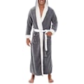 Miniatyrbild 1 av 6: orgonrock för män Tjock Fleece Varm Hoody Wrap Robe Sovkläder Grey M