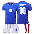 Pikkukuva 1 / 2: 2024 UEFA EM 2024 Ranska Koti Vieras Jalkapallopaidat Setti Nro.10 Mbappé Koti home S