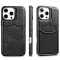 Miniatyrbild 9 av 11: iPhone 16 Pro - Premium Läderfodral med Kortfack Ljusbrun