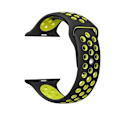 Miniatyrbillede 1 af 11: Apple Watch 4 - 44mm - HUTECHs Stilrena Silikonarmband Svart/Gul M