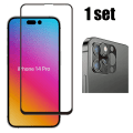 Pikkukuva 1 / 11: 3-PACK iPhone 14 Pro - 2.5D Sk�rmskydd + Kameralinsskydd 0,3mm Transparent
