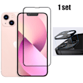 Pikkukuva 1 / 11: 3-PACK iPhone 14 - 2.5D Sk�rmskydd + Kameralinsskydd 0,3mm Transparent
