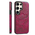 Pikkukuva 5 / 11: Samsung Galaxy S24 Ultra - Elegant Skal med Kortfack & Skydd Mörkbrun