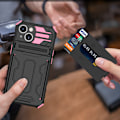 Miniatyrbild 2 av 11: iPhone 15 - Stöttåligt Skyddsfodral med 3 Kortfack Blå
