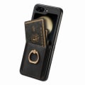 Pikkukuva 5 / 11: Samsung Galaxy Z Flip 5 - Ringhållare Stötsäkert Korthållarskal Brown