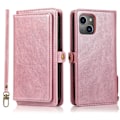 Miniatyrbillede 5 af 11: iPhone 15 Plus - Luksuriøst Pungetui i Læder med Kortholder Brun