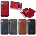 Miniatyrbilde 2 av 11: iPhone XR - Professionellt Retro Skyddsskal med Kortfack Ljusbrun Ljusbrun