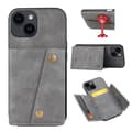 iPhone 15 - Lyxigt Retro Läder Plånboksfodral 4-Kortfack Grå