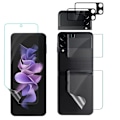 Miniatyrbilde 3 av 11: Z Flip 4 4in1 Hydrogel Skärmskydd & 2.5D Kameralinsskydd Transparent