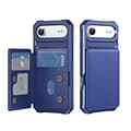 iPhone 17 Air Stötdämpande Läderlook Skal Blå
