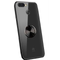 Pikkukuva 1 / 11: Huawei P Smart 2018 - Praktiskt Silikonskal med Ringhållare Svart