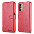 Miniatyrbillede 1 af 11: Luxury Leather Wallet case for Samsung galaxy A14 5G Röd